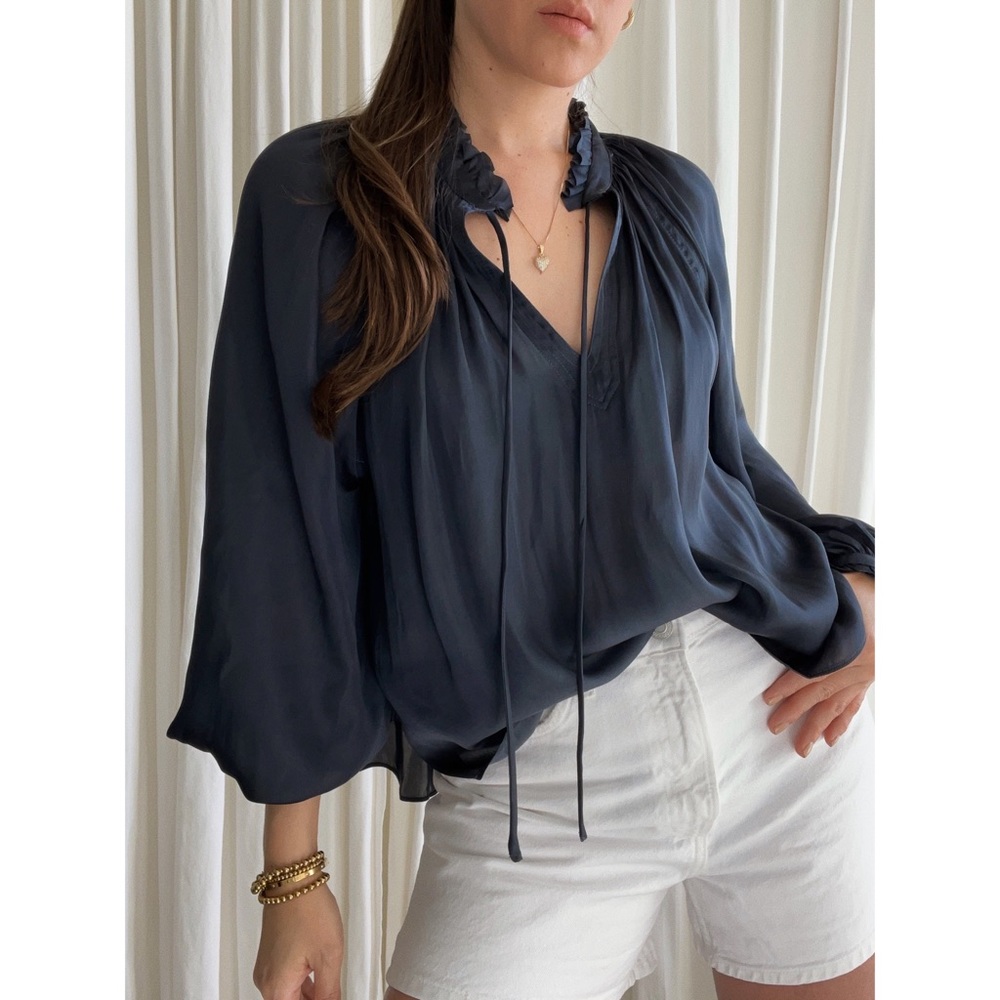 ANISTON BLOUSE — In Navy - Picture 9 of 9